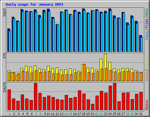 Daily usage for January 2023