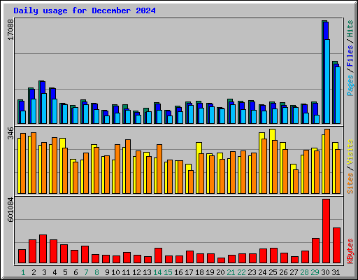 Daily usage for December 2024