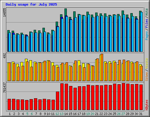 Daily usage for July 2025