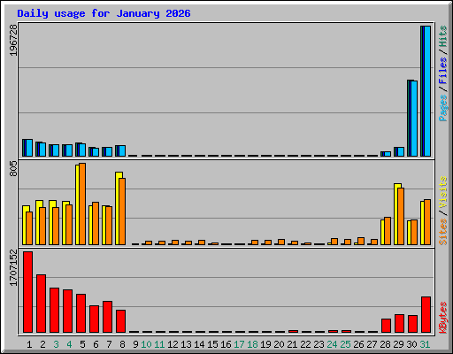 Daily usage for January 2026