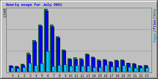 Hourly usage for July 2021